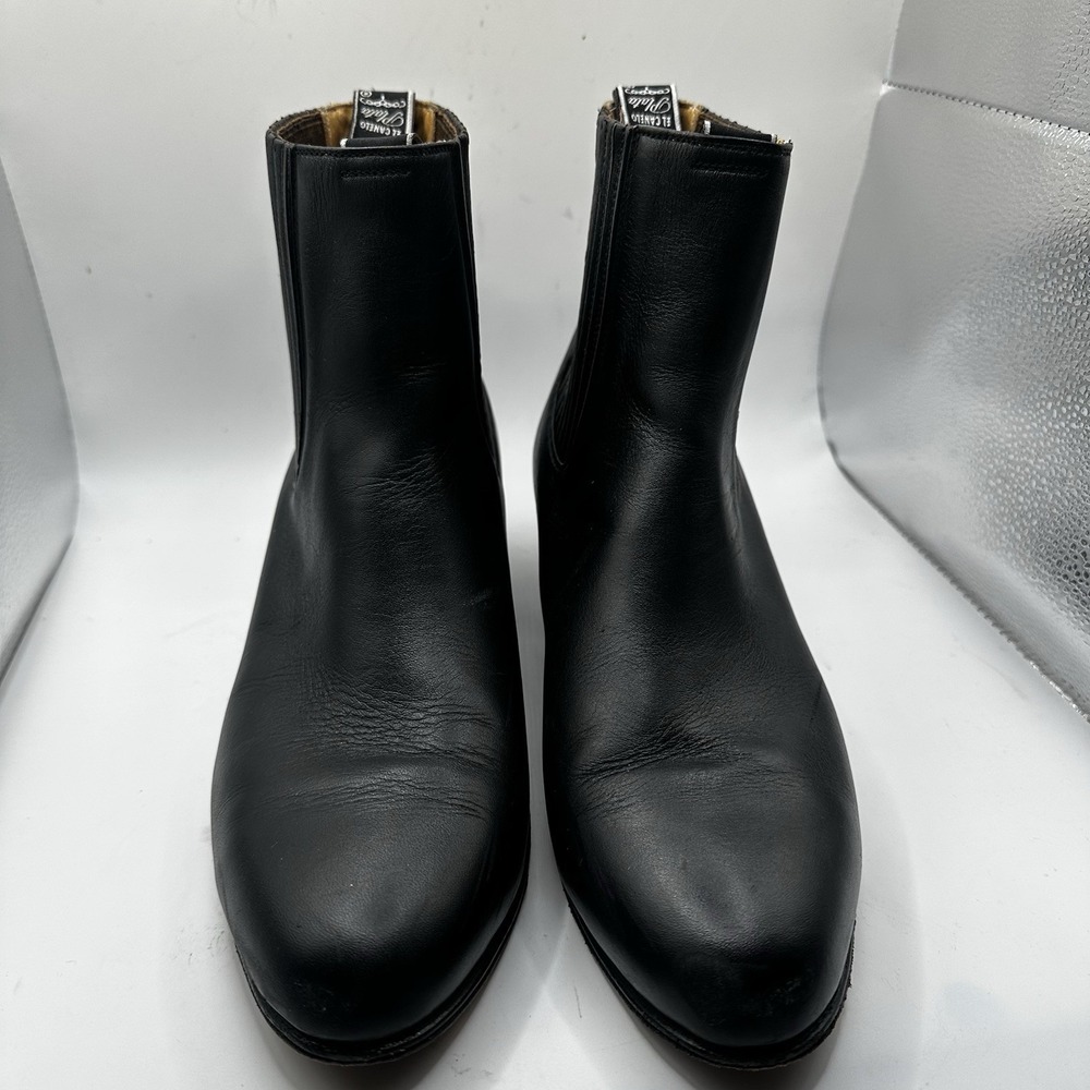 El Canelo Men's Handmade Black Leather Chelsea Western Boots US 10.5 Charro
